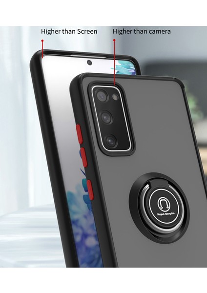 Samsung Galaxy S20 Fe 5G/S20 Fe 2022 Için Yüzük Stand Mat Sert Silikon Telefon Kılıfı - Siyah/kırmızı (Yurt Dışından) fiyatları