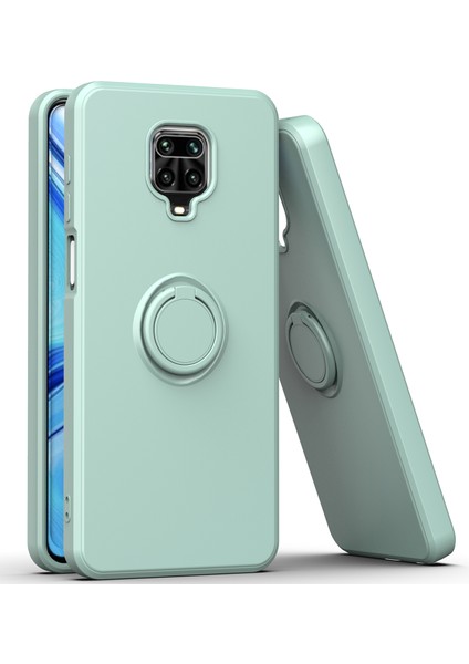 Xiaomi Redmi Note 9s/9 Pro/9 Pro Max Için Ince Silikon Yüzük Stand Telefon Kılıfı - Açık Yeşil (Yurt Dışından)