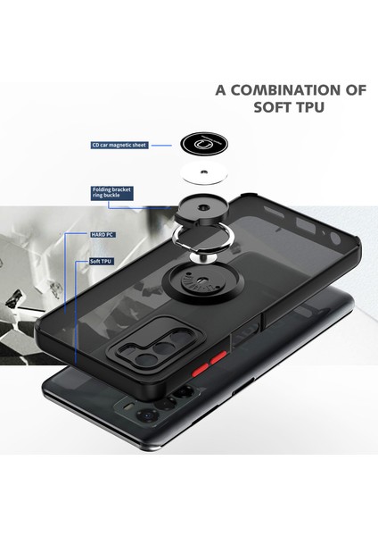 Motorola Moto G42 Için Yüzük Stand Mat Sert Silikon Telefon Kılıfı - Koyu Yeşil (Yurt Dışından) modelleri