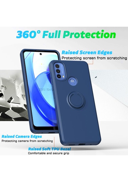 Motorola Moto E20 / E30 / E40 Için Ince Silikon Yüzük Stand Telefon Kılıfı - Açık Mor (Yurt Dışından) fiyatları
