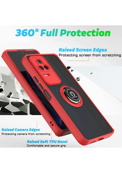 Xiaomi Redmi K50 / K50 Pro Için Yüzük Stand Mat Sert Silikon Telefon Kılıfı - Yeşil (Yurt Dışından) fiyatları