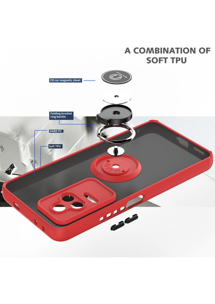 Xiaomi Redmi K50 / K50 Pro Için Yüzük Stand Mat Sert Silikon Telefon Kılıfı - Yeşil (Yurt Dışından) modelleri