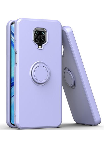 Xiaomi Redmi Note 9s/9 Pro/9 Pro Max Için Ince Silikon Yüzük Stand Telefon Kılıfı - Açık Mor (Yurt Dışından)