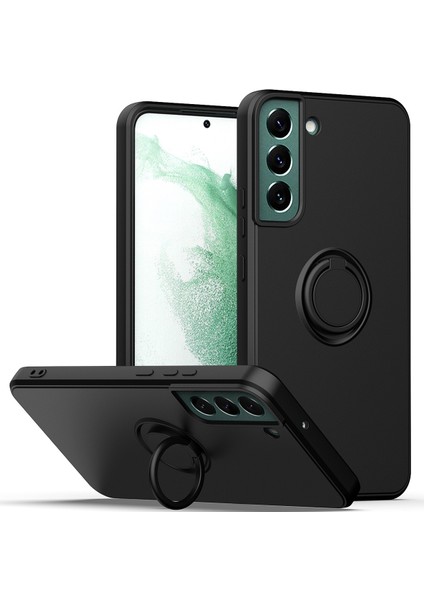 Samsung Galaxy S21 Fe 5g Için Ince Silikon Yüzük Stand Telefon Kılıfı - Siyah (Yurt Dışından)