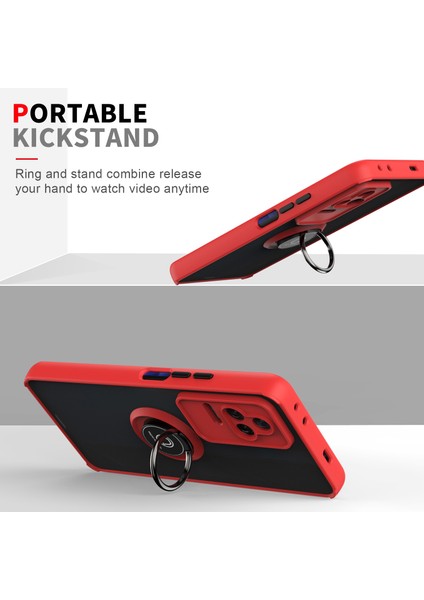 Xiaomi Redmi K50 / K50 Pro Için Yüzük Stand Mat Sert Silikon Telefon Kılıfı - Yeşil (Yurt Dışından) indirimleri