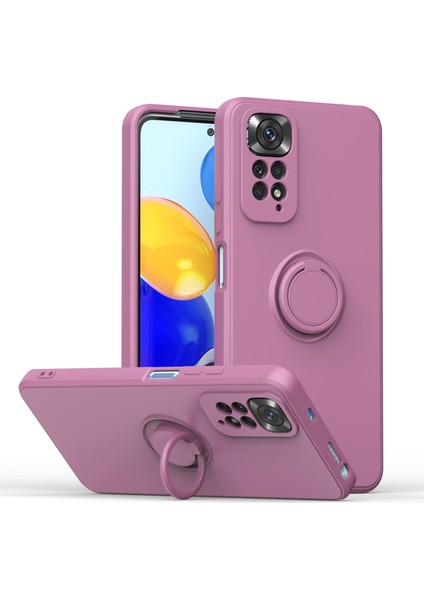 Xiaomi Poco M4 Pro 5g Için Ince Silikon Yüzük Stand Telefon Kılıfı - Mor (Yurt Dışından)