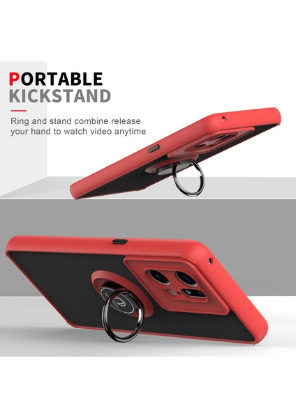 Oppo Find X5 Pro Için Yüzük Stand Mat Sert Silikon Telefon Kılıfı - Siyah (Yurt Dışından) indirimleri