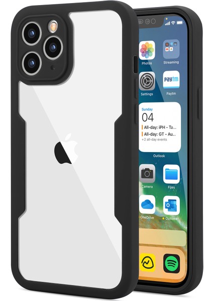 iPhone 11 Pro Max Için Yumuşak Tpu Ekran Koruyucu Telefon Kılıfı - Siyah (Yurt Dışından)