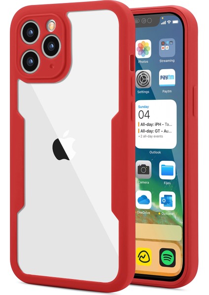 iPhone 11 Pro Max Için Yumuşak Tpu Ekran Koruyucu Telefon Kılıfı - Kırmızı (Yurt Dışından)