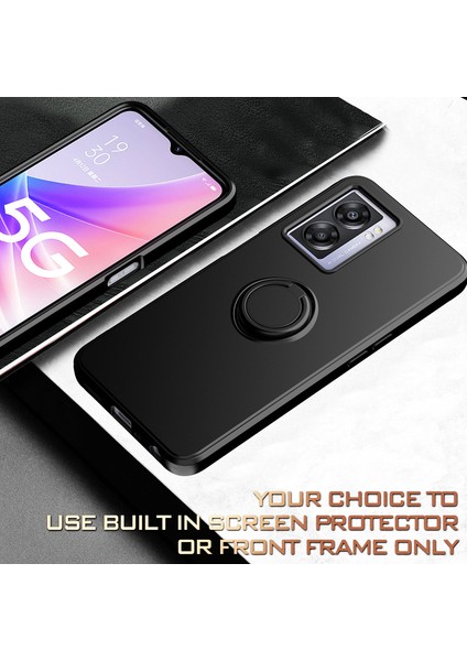 Oppo A57 5g Için Ince Silikon Yüzük Stand Telefon Kılıfı - Kırmızı (Yurt Dışından) modelleri