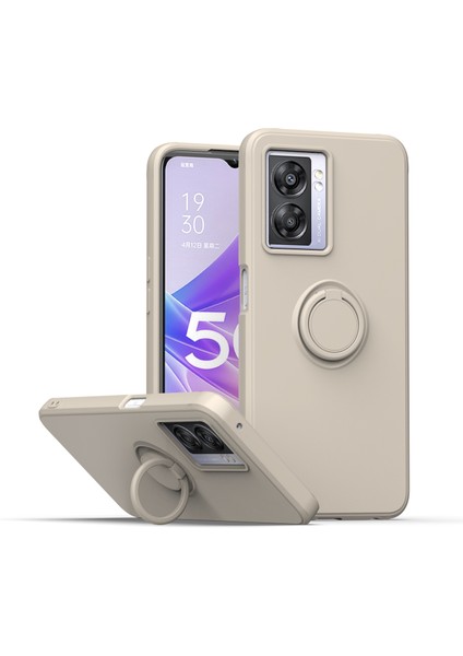 Oppo A57 5g Için Ince Silikon Yüzük Stand Telefon Kılıfı - Pembe (Yurt Dışından)