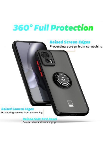 Motorola Edge 30 Neo Için Yüzük Stand Mat Sert Silikon Telefon Kılıfı - Mavi (Yurt Dışından) indirimleri