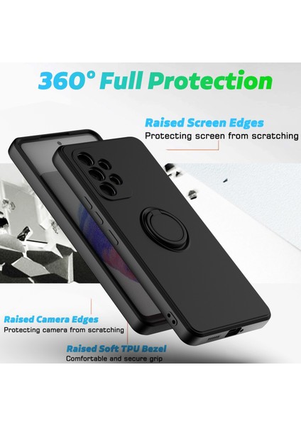 Samsung Galaxy A33 5g Için Ince Silikon Yüzük Stand Telefon Kılıfı - Mor (Yurt Dışından)