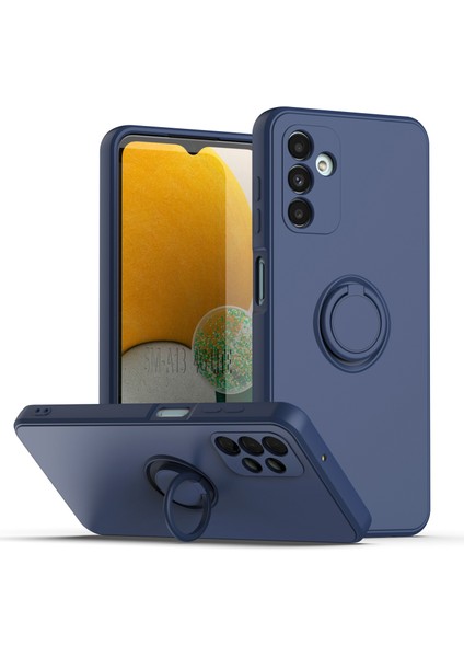 Samsung Galaxy A13 5g Için Ince Silikon Yüzük Stand Telefon Kılıfı - Mavi (Yurt Dışından)