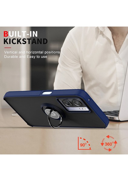 Oppo A57 5g Için Yüzük Stand Mat Sert Silikon Telefon Kılıfı - Kırmızı (Yurt Dışından) indirimleri