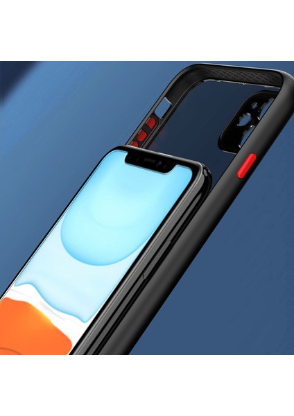 iPhone 12 Mini Için Yüzük Stand Mat Sert Silikon Telefon Kılıfı - Mavi (Yurt Dışından)