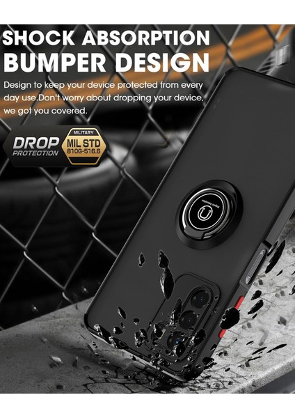 Motorola Moto G42 Için Yüzük Stand Mat Sert Silikon Telefon Kılıfı - Açık Mavi (Yurt Dışından) indirimleri