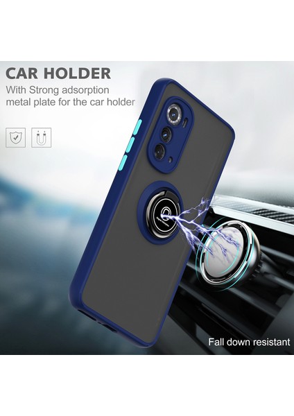 Motorola Edge 2022 Için Yüzük Stand Mat Sert Silikon Telefon Kılıfı - Yeşil (Yurt Dışından) fırsatları