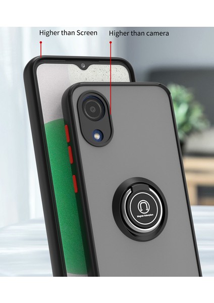 Samsung Galaxy A03 Core Için Yüzük Stand Mat Sert Silikon Telefon Kılıfı - Koyu Yeşil (Yurt Dışından) fiyatları