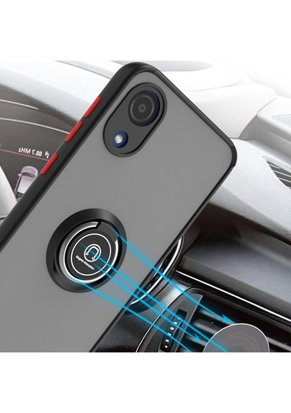 Samsung Galaxy A03 Core Için Yüzük Stand Mat Sert Silikon Telefon Kılıfı - Açık Mavi (Yurt Dışından) fırsatları