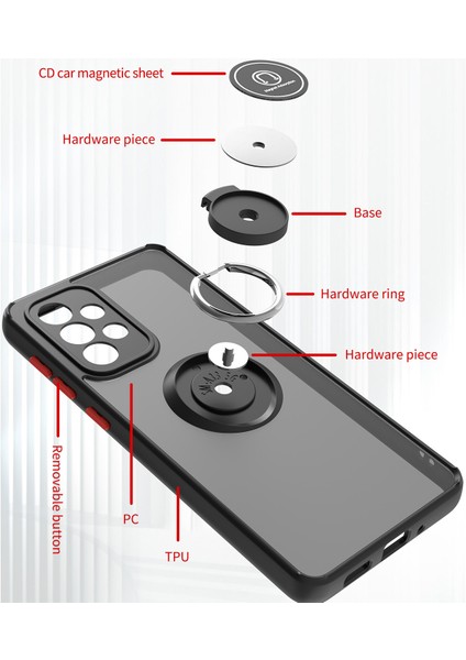 Samsung Galaxy A33 5g Için Yüzük Stand Mat Sert Silikon Telefon Kılıfı - Yeşil (Yurt Dışından) modelleri