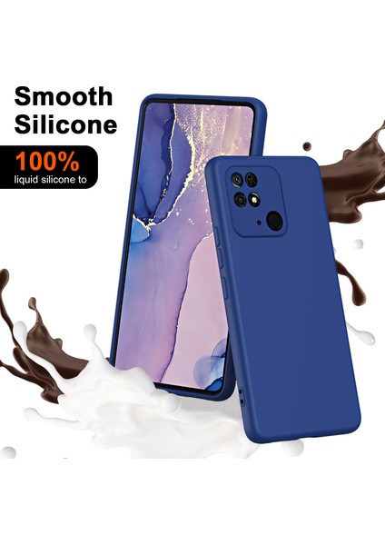 Xiaomi Redmi 10C Için Ince Likit Silikon Yumuşak Telefon Kılıfı - Yeşil (Yurt Dışından)