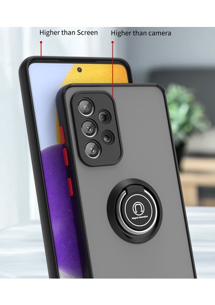 Samsung Galaxy A73 5g Için Yüzük Stand Mat Sert Silikon Telefon Kılıfı - Açık Mavi (Yurt Dışından) fiyatları