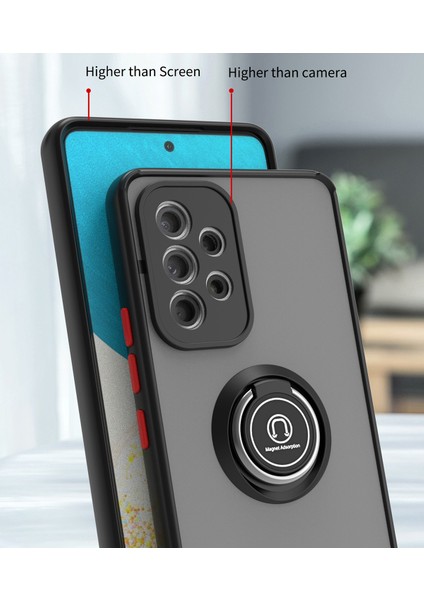 Samsung Galaxy A53 5g Için Yüzük Stand Mat Sert Silikon Telefon Kılıfı - Açık Mavi (Yurt Dışından) fiyatları