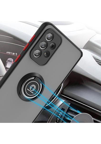 Samsung Galaxy A73 5g Için Yüzük Stand Mat Sert Silikon Telefon Kılıfı - Açık Mavi (Yurt Dışından) fırsatları