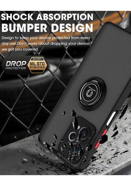 Xiaomi Redmi Note 12 Pro+ Için Yüzük Stand Mat Sert Silikon Telefon Kılıfı - Yeşil (Yurt Dışından) indirimleri