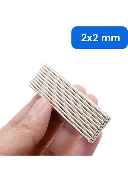 2x2 mm Neodyum Mıknatıs Yuvarlak Hobi Mıknatısı (25 Adet Set)