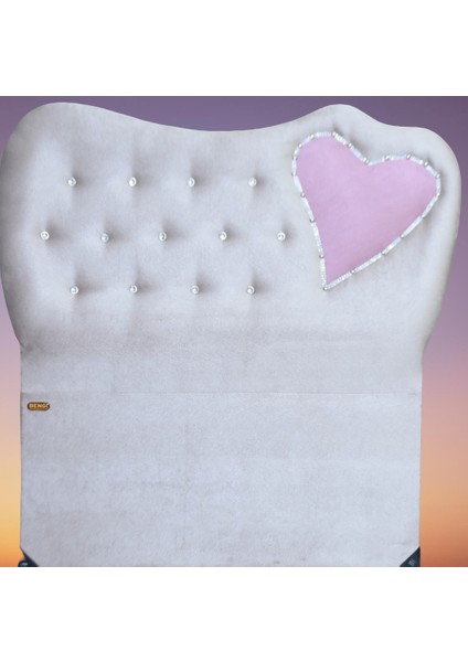 Başlık Kalpli Eko 90 cm Baby Face Beyaz Pembe Renk Kapitone El Yapım fiyatları