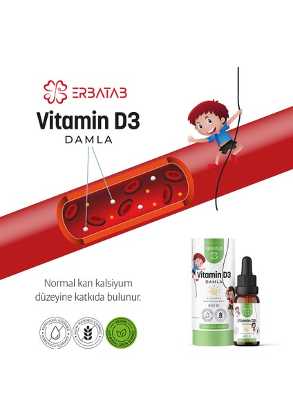 Vitamin D3 Kids 20 ml 400 IU Damla