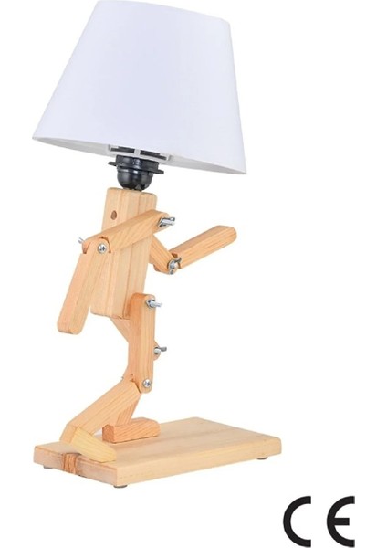 Beyaz Ahşap Koşan Adam Modern Abajur fırsatları