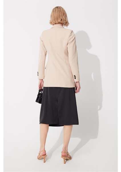 Bej 4 Düğmeli Kruvaze Yaka Blazer Ceket SS23J4708BJ fırsatları