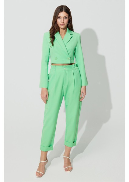 Yeşil Kruvaze Yaka Blazer Ceket SS23J4728YE fiyatları
