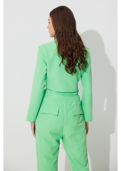 Yeşil Kruvaze Yaka Blazer Ceket SS23J4728YE modelleri