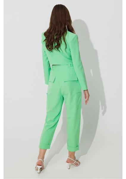Yeşil Kruvaze Yaka Blazer Ceket SS23J4728YE fırsatları