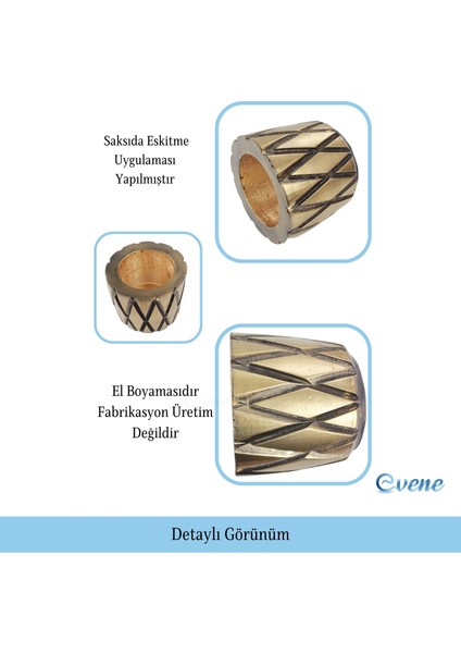Ahşap Ayaklı Beton Saksı Dekoratif 1 Adet Baklava Model modelleri
