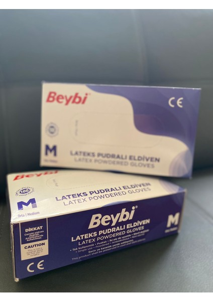 Pudralı Lateks Eldiven M Beden Beyaz 100'LÜ (1 Paket) modelleri