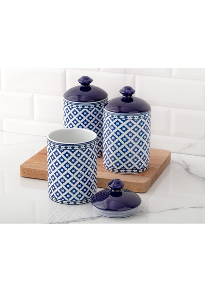 Dames 3'lü Baharatlık Seti - Mavi/beyaz