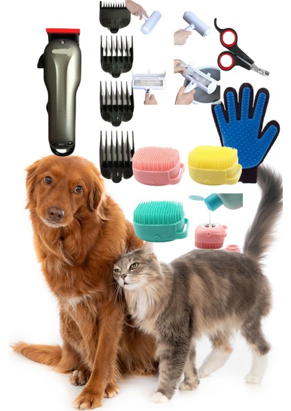 Kedi Köpek Şarjlı Tıraş Makinesi Tüy Bakım Seti Profesyonel Pet Tıraş Makinesi