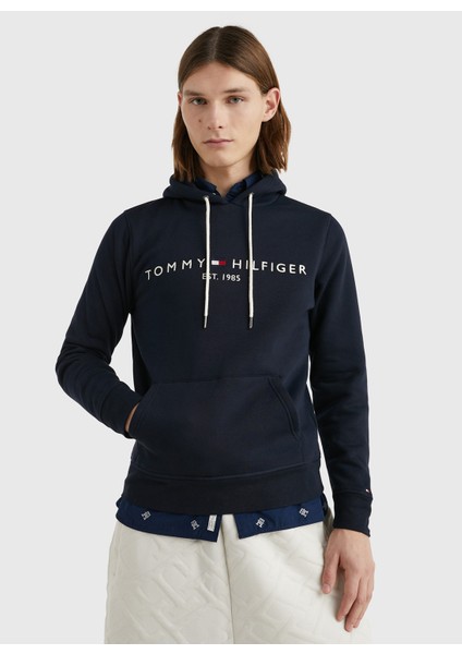 Kapüşon Yaka Mavi Erkek Sweatshirt MW0MW10752403