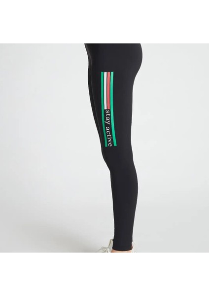 Tayt Içi Şardonlu Yüksek Performans Mikrofiber Rahat Kesim Spor Tayt Gri ve Siyah