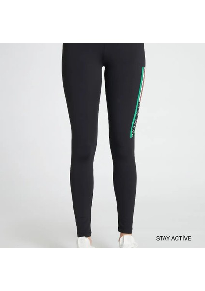Tayt Içi Şardonlu Yüksek Performans Mikrofiber Rahat Kesim Spor Tayt Gri ve Siyah