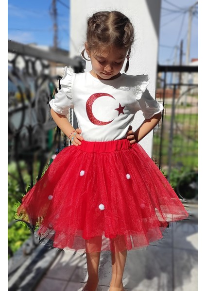 23 Nisan Bayram Doğum Günü Özel Gün Kız Çocuk Bebek Tütü Etek - 2-9 Yaş