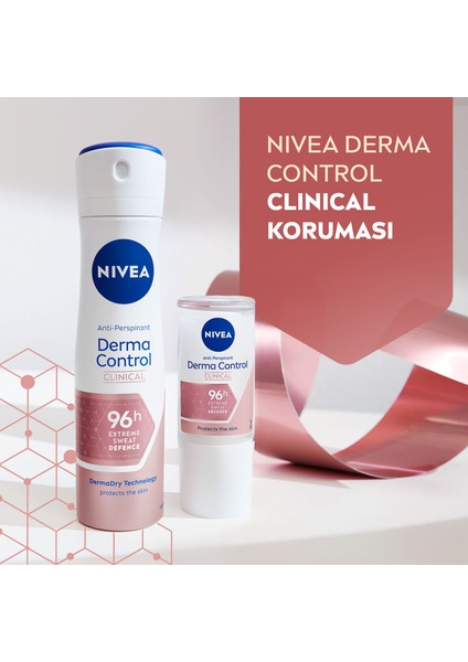 Kadın Roll-on Deodorant Derma Control Clinical 50 ml, 96 Saat Koruma, C Vitamini, Kararma Karşıtı