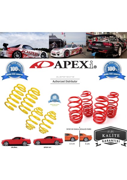 Bmw 5 Serisi F10 Uyumlu 3.5 cm Spor Helezon Yay 2012-2019 Model Uyumludur F10-APEXİ