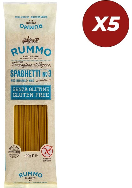 Glutensiz Spaghetti 400 gr 5 Adet