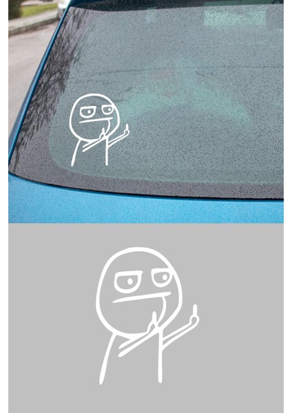 15 x 11 cm Çöp Adam Oto Sticker Araba Cam Sticker Siyah